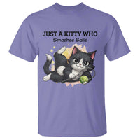 Just A Kitty Who Smashes Balls T Shirt Funny Tennis Cat Gift - Wonder Print Shop