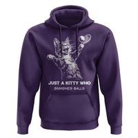 Funny Cat Plays Tennis Hoodie Just A Kitty Who Smashes Balls - Wonder Print Shop