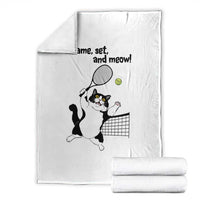 Funny Chubby Cat Tennis Throw Blanket Game Set And Meow - Wonder Print Shop