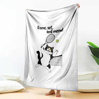 Funny Chubby Cat Tennis Throw Blanket Game Set And Meow - Wonder Print Shop