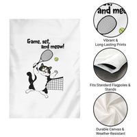 Funny Chubby Cat Tennis Garden Flag Game Set And Meow - Wonder Print Shop