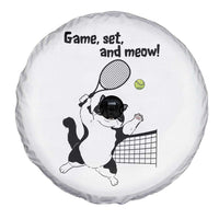 Funny Chubby Cat Tennis Spare Tire Cover Game Set And Meow - Wonder Print Shop