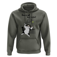 Funny Chubby Cat Tennis Hoodie Game Set And Meow - Wonder Print Shop