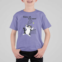 Funny Chubby Cat Tennis T Shirt For Kid Game Set And Meow - Wonder Print Shop