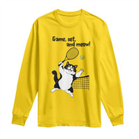 Funny Chubby Cat Tennis Long Sleeve Shirt Game Set And Meow - undefined