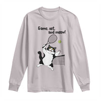 Funny Chubby Cat Tennis Long Sleeve Shirt Game Set And Meow - undefined