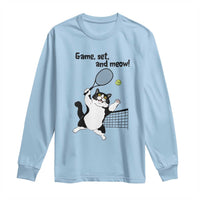 Funny Chubby Cat Tennis Long Sleeve Shirt Game Set And Meow - undefined