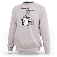 Funny Chubby Cat Tennis Sweatshirt Game Set And Meow - Wonder Print Shop