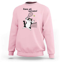 Funny Chubby Cat Tennis Sweatshirt Game Set And Meow - Wonder Print Shop