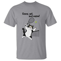 Funny Chubby Cat Tennis T Shirt Game Set And Meow - Wonder Print Shop