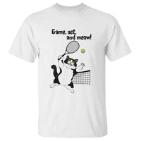 Funny Chubby Cat Tennis T Shirt Game Set And Meow - Wonder Print Shop