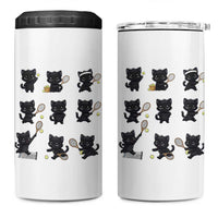 Funny Tennis Game Day Cat 4 in 1 Can Cooler Tumbler Tennis Player Gift - Wonder Print Shop