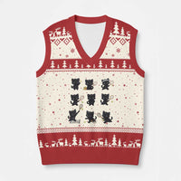 Funny Tennis Game Day Cat V-Neck Knit Sweater Vest Tennis Player Gift - Wonder Print Shop