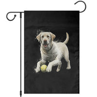 Cute Yellow Labrador Retriever With Tennis Ball Garden Flag - Wonder Print Shop