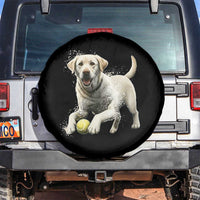 Cute Yellow Labrador Retriever With Tennis Ball Spare Tire Cover - Wonder Print Shop