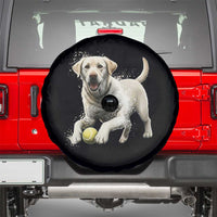 Cute Yellow Labrador Retriever With Tennis Ball Spare Tire Cover - Wonder Print Shop