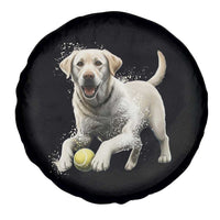 Cute Yellow Labrador Retriever With Tennis Ball Spare Tire Cover - Wonder Print Shop