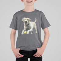 Cute Yellow Labrador Retriever With Tennis Ball T Shirt For Kid - Wonder Print Shop