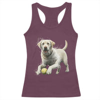 Cute Yellow Labrador Retriever With Tennis Ball Racerback Tank Top - Wonder Print Shop