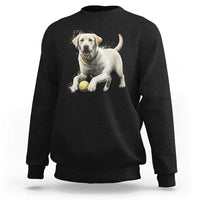Cute Yellow Labrador Retriever With Tennis Ball Sweatshirt - Wonder Print Shop