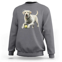 Cute Yellow Labrador Retriever With Tennis Ball Sweatshirt - Wonder Print Shop