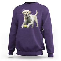 Cute Yellow Labrador Retriever With Tennis Ball Sweatshirt - Wonder Print Shop
