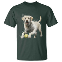 Cute Yellow Labrador Retriever With Tennis Ball T Shirt - Wonder Print Shop