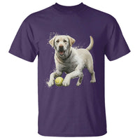 Cute Yellow Labrador Retriever With Tennis Ball T Shirt - Wonder Print Shop