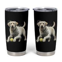 Cute Yellow Labrador Retriever With Tennis Ball Tumbler Cup - Wonder Print Shop