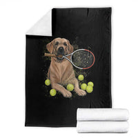 Funny Labrador Dog Playing Tennis Ball Throw Blanket Pet Lover Gift - Wonder Print Shop