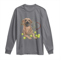 Funny Labrador Dog Playing Tennis Ball Long Sleeve Shirt Pet Lover Gift - Wonder Print Shop