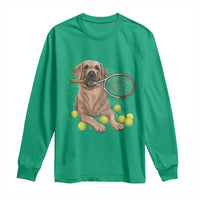 Funny Labrador Dog Playing Tennis Ball Long Sleeve Shirt Pet Lover Gift - Wonder Print Shop