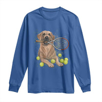 Funny Labrador Dog Playing Tennis Ball Long Sleeve Shirt Pet Lover Gift - Wonder Print Shop