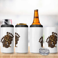 Funny Bigfoot Tennis Player 4 in 1 Can Cooler Tumbler Folklore Cryptid Gift - Wonder Print Shop