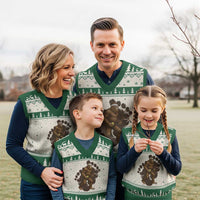 Funny Bigfoot Tennis Player V-Neck Knit Sweater Vest Folklore Cryptid Gift - Wonder Print Shop