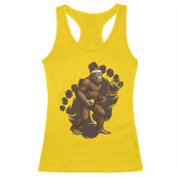 Funny Bigfoot Tennis Player Racerback Tank Top Folklore Cryptid Gift - Wonder Print Shop