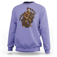 Funny Bigfoot Tennis Player Sweatshirt Folklore Cryptid Gift - Wonder Print Shop