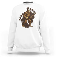 Funny Bigfoot Tennis Player Sweatshirt Folklore Cryptid Gift - Wonder Print Shop