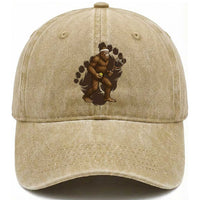 Funny Bigfoot Tennis Player Washed Cotton Baseball Cap Folklore Cryptid Gift