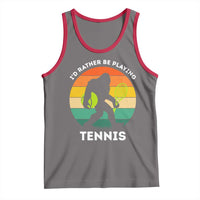 Id Rather Be Playing Tennis Tank Top Vintage Retro Bigfoot Tennis Player Gift - Wonder Print Shop