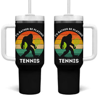 Id Rather Be Playing Tennis Tumbler With Handle Vintage Retro Bigfoot Tennis Player Gift - Wonder Print Shop