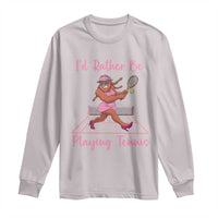 Funny Sexy Bigfoot Playing Tennis Long Sleeve Shirt Gift For Girls - Wonder Print Shop