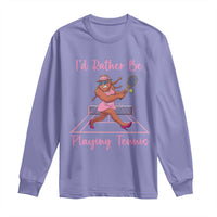 Funny Sexy Bigfoot Playing Tennis Long Sleeve Shirt Gift For Girls - Wonder Print Shop