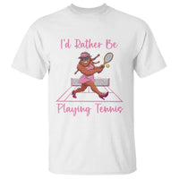 Funny Sexy Bigfoot Playing Tennis T Shirt Gift For Girls - Wonder Print Shop
