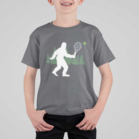 Funny Sasquatch Tennis Player T Shirt For Kid Folklore Cryptid Gift - Wonder Print Shop