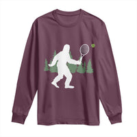 Funny Sasquatch Tennis Player Long Sleeve Shirt Folklore Cryptid Gift - Wonder Print Shop