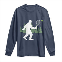 Funny Sasquatch Tennis Player Long Sleeve Shirt Folklore Cryptid Gift - Wonder Print Shop