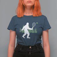 Funny Sasquatch Tennis Player T Shirt For Women Folklore Cryptid Gift - Wonder Print Shop