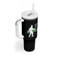 Funny Sasquatch Tennis Player Tumbler With Handle Folklore Cryptid Gift - Wonder Print Shop
