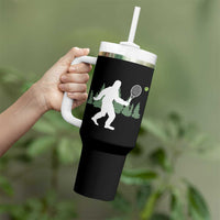 Funny Sasquatch Tennis Player Tumbler With Handle Folklore Cryptid Gift - Wonder Print Shop